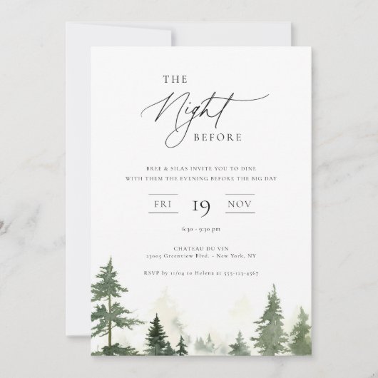 森の前の夜 招待状 (正面)