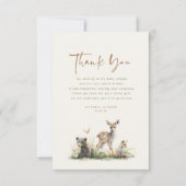森の動物かわいい感謝 サンキューカード (正面)