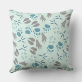 森の動物がアライグマ鹿クマの鳥を追跡 クッション (裏面)