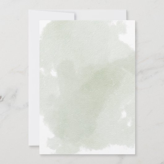 森の動物が緑の赤ちゃんシャワーを浴びる 招待状 (裏面)