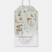 森の動物が鹿にかわいいウッドランドの赤ちゃんシャワーを負担 ギフトタグ (裏面)
