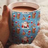 森の動物たちとサンタクロース コーヒーマグカップ