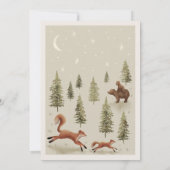 森の動物たちと一緒に楽しむベビーシャワー招待状 招待状 (裏面)