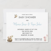 *~* 森の動物たち かわいい森の赤ちゃん男の子 シャワー 招待状 (裏面)