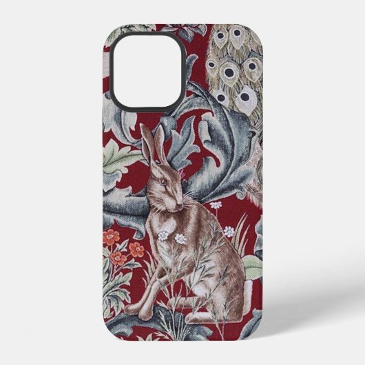 森の動物たち ウィリアム・モリス iPhone カスマ iPhoneケース (裏面)