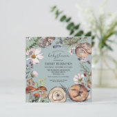 森の動物たち ダスティーブルーベイビーシャワー 招待状 (スタンド正面)