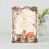 森の動物たち　ベイビーシャワーのご案内 招待状 (スタンド正面)