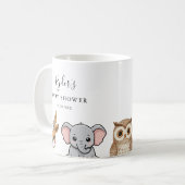 森の動物たち ベビーシャワー コーヒーマグカップ (正面左)