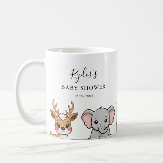 森の動物たち ベビーシャワー コーヒーマグカップ (左)
