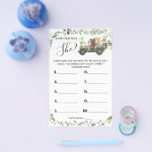 森の動物たち 彼女はいくつでしたか 赤ちゃんシャワーのカード チラシ (シングル)