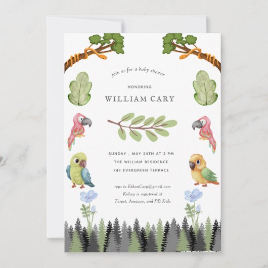 森の動物たち 招待状 (正面)