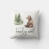 森の動物たち　私たちも待ち遠しい クッション (正面)