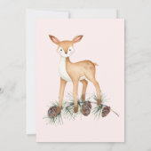 森の動物たち 緑の自然の中で ワイルドな1歳の誕生日 招待状 (裏面)