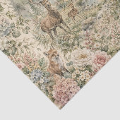 森の動物と花のカントリーテイストなボタニカルデザイン 薄葉紙 (詳細)