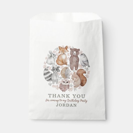 森の動物と葉ありがとう フェイバーバッグ (正面)