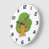森の動物のかわいい自然 ラージ壁時計 (傾斜)