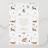 森の動物のクリスマスホリデー写真カード 箔シーズンカード (裏面)