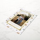 森の動物のクリスマスホリデー写真カード 箔シーズンカード (回転した状態)