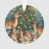 森の動物のクリスマス・シーン オーナメント (正面)