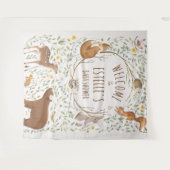 森の動物のジャングル 赤ちゃん歓迎のぼり タペストリー (正面(横))