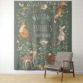 森の動物のジャングル 赤ちゃん歓迎の看板 タペストリー (インサイチュ)