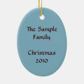 森の動物のパーソナライズされたクリスマス飾り セラミックオーナメント (裏面)