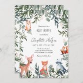 森の動物のベビーシャワー招待状 招待状 (正面/裏面)