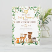 森の動物のベビーシャワー招待状 招待状 (スタンド正面)