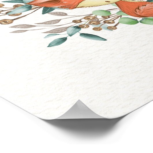 森の動物のベビーシャワー誕生日バックドロップ ポスター (角)