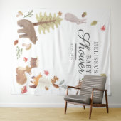 森の動物のベビーシャワー フォトブースの背景 タペストリー (インサイチュ(横))