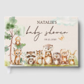 森の動物のボヘミアン風ベビーシャワー ゲストブック (正面)