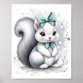 森の動物のリスのかわいい色合い 保育園 ポスター (正面)