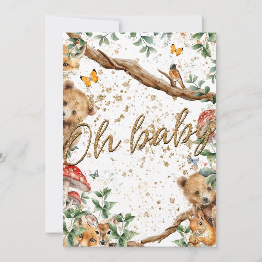 森の動物の冒険2 背景の選択肢 招待状 (裏面)