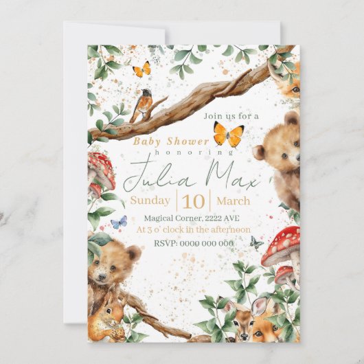 森の動物の冒険2 背面の選択肢 招待状 (正面)