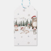 森の動物の冬の誕生日お礼 ギフトタグ (裏面)