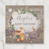 森の動物の友人が赤ちゃんのシャワーを輝く フェイバータグ (正面)