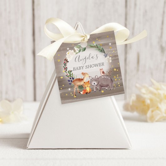 森の動物の友人が赤ちゃんのシャワーを輝く フェイバータグ