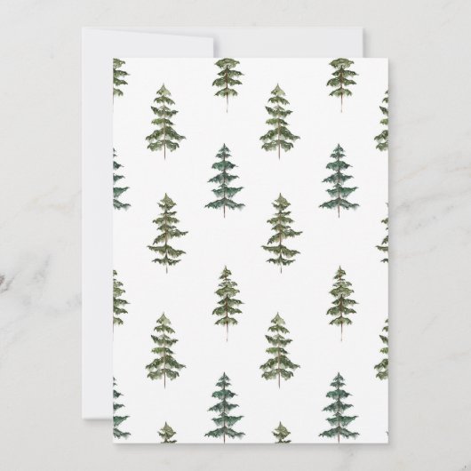 森の動物の山の彼または彼女が性別を明かす 招待状 (裏面)