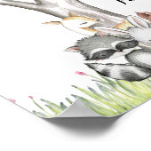 森の動物の指紋ベイビーシャワーポスター ポスター (角)