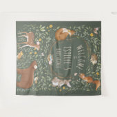 森の動物の森のベイビーシャワーのウェルカムサイン タペストリー (正面(横))