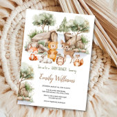 森の動物の森の水の色の赤ちゃんシャワー 招待状