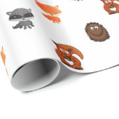 森の動物の森の生き物ギフトラップ ラッピングペーパー (ロールコーナー)