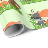 森の動物の森の生き物ギフトラップ ラッピングペーパー (ロールコーナー)
