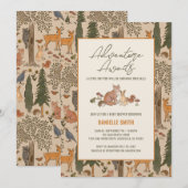 森の動物の男の子のベビーシャワー招待状 招待状 (正面/裏面)