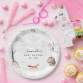 森の動物の素朴森の赤ちゃんシャワー ペーパープレート (パーティー)