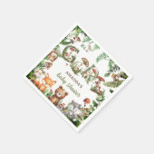 森の動物の緑かわいい赤ちゃん女の子シャワー スタンダードカクテルナプキン (角)