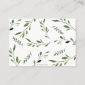 森の動物の緑が本を手に エンクロージャーカード (裏面)