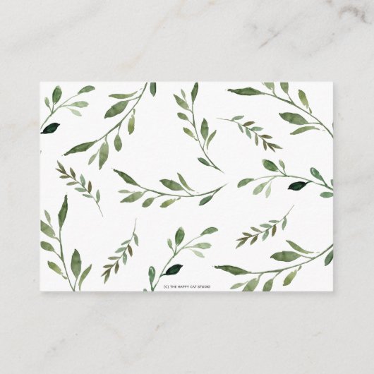 森の動物の緑が本を手に エンクロージャーカード (裏面)