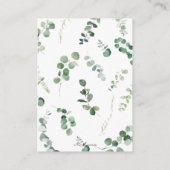 森の動物の緑が本を持ってベビー エンクロージャーカード (裏面)