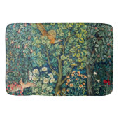 森の動物の群れ，キジの鳥，緑のフローラ バスマット (正面)